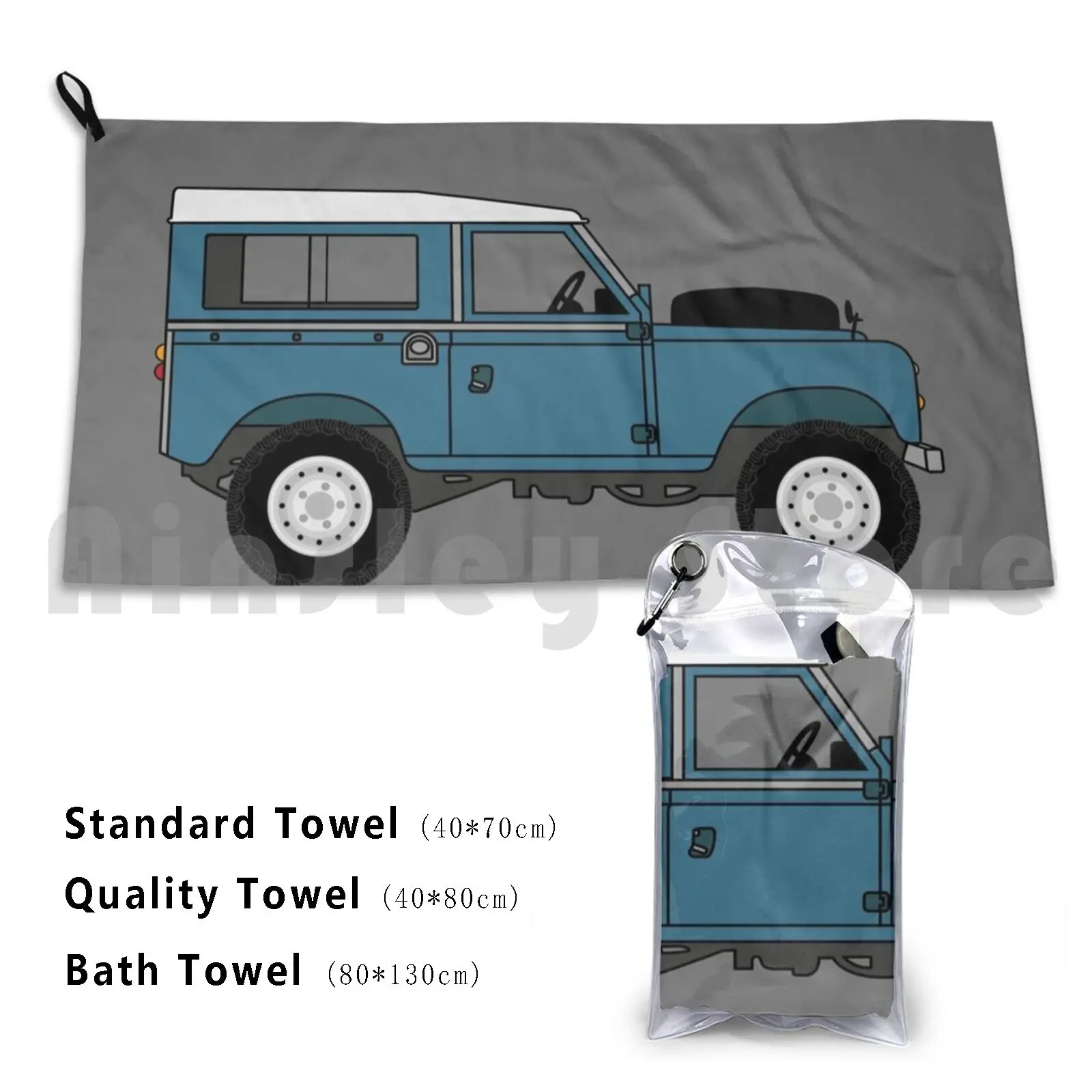 Toalla de playa clásica serie azul para coche, toalla de calidad de secado rápido, vehículo todoterreno 4x4, Terrain Suv, ejército militar, azul marino