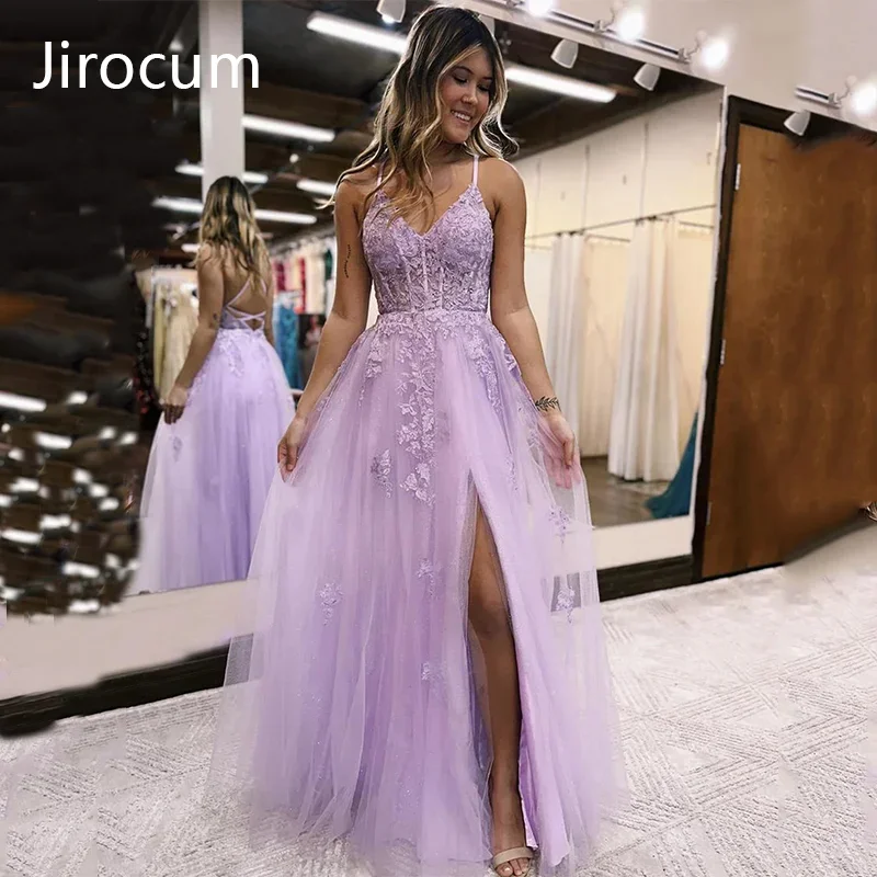 

Arabia Thin Shoulder Sweetheart Prom Dress Sexy Side Split Women's Party Evening Gowns Lace Sticker Flower Backless Dresses