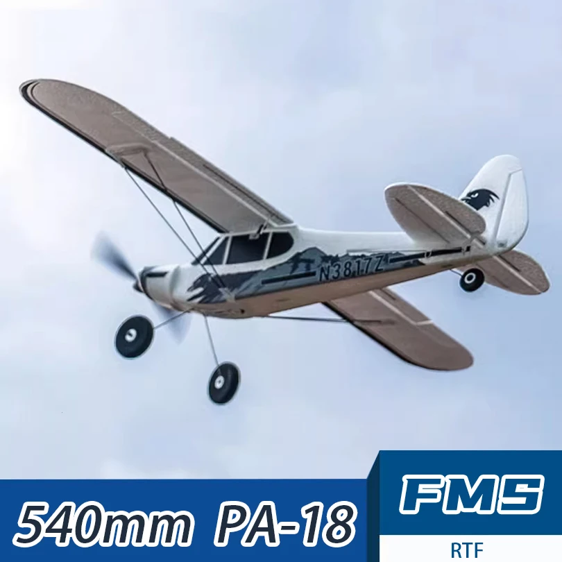 Fms Rc 540mm Model Plane Aircraft Pa-18 Rtf Mini 4ch With Reflex Gyro Ready To Fly Trainer Electric  Airplane Outdoor Toys Gift