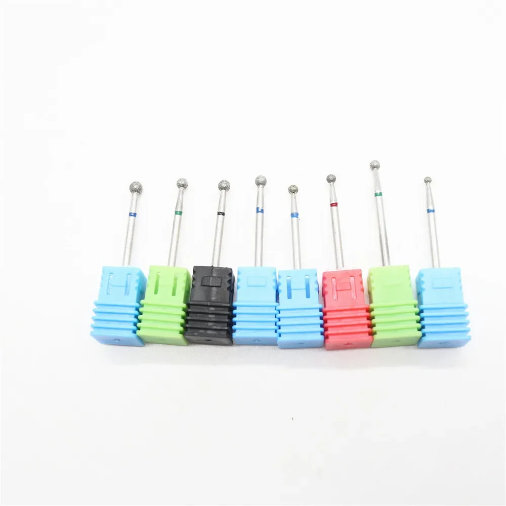 1pc Dental Material Diamond Spherical Head Nail Drill Bits Burs Electric Nail Art Manicure Cuticle Bur