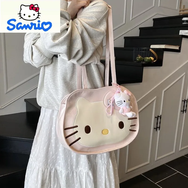 Sanrio Fashion Cartoon Hello Kitty High Quality PU Storage Backpack for Women Cute Large Capacity Versatile Handbag