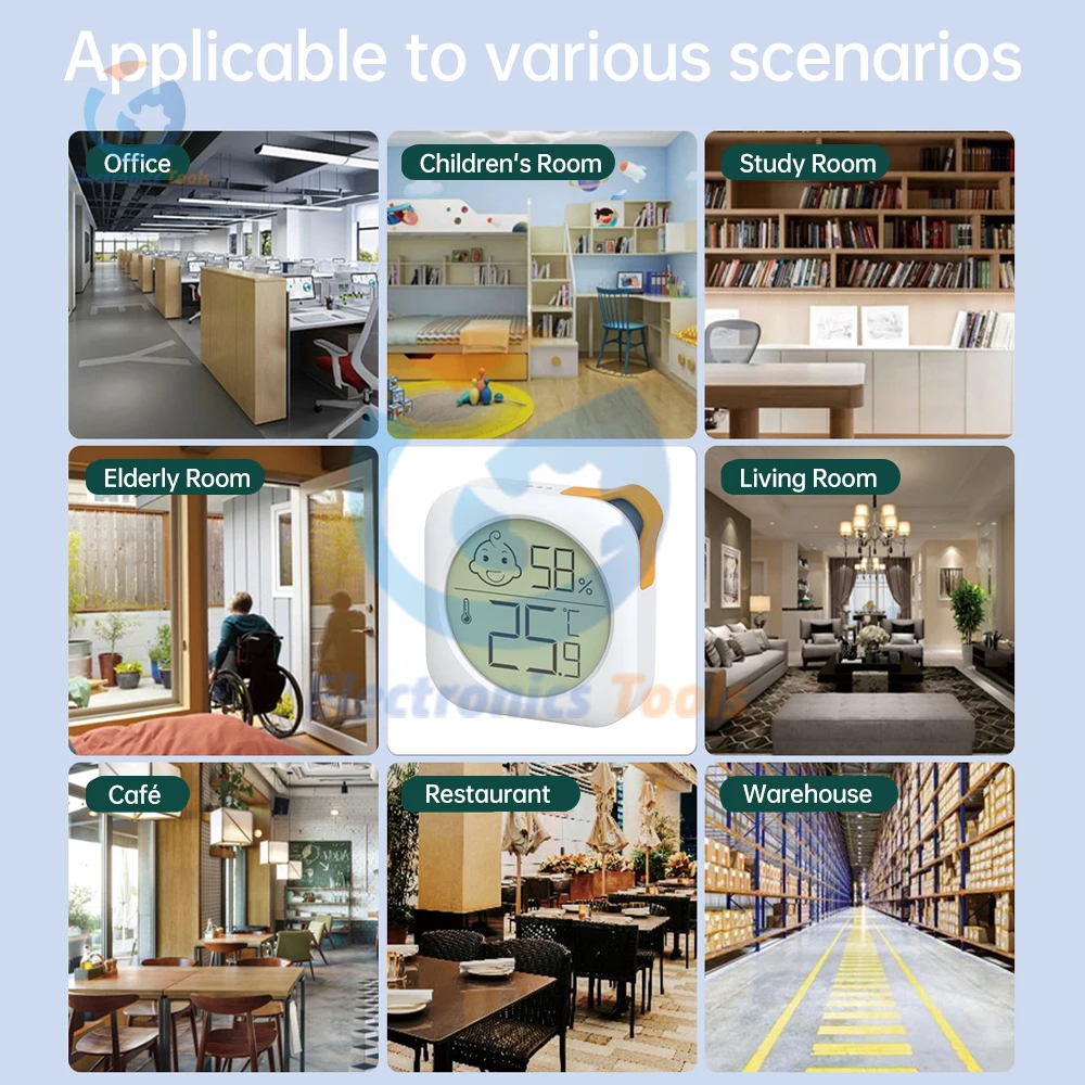 -20～60℃ LCD Digital Electronic Temperature Humidity Meter Detector Indoor Comfort Expression Display Thermometer Hygrometer
