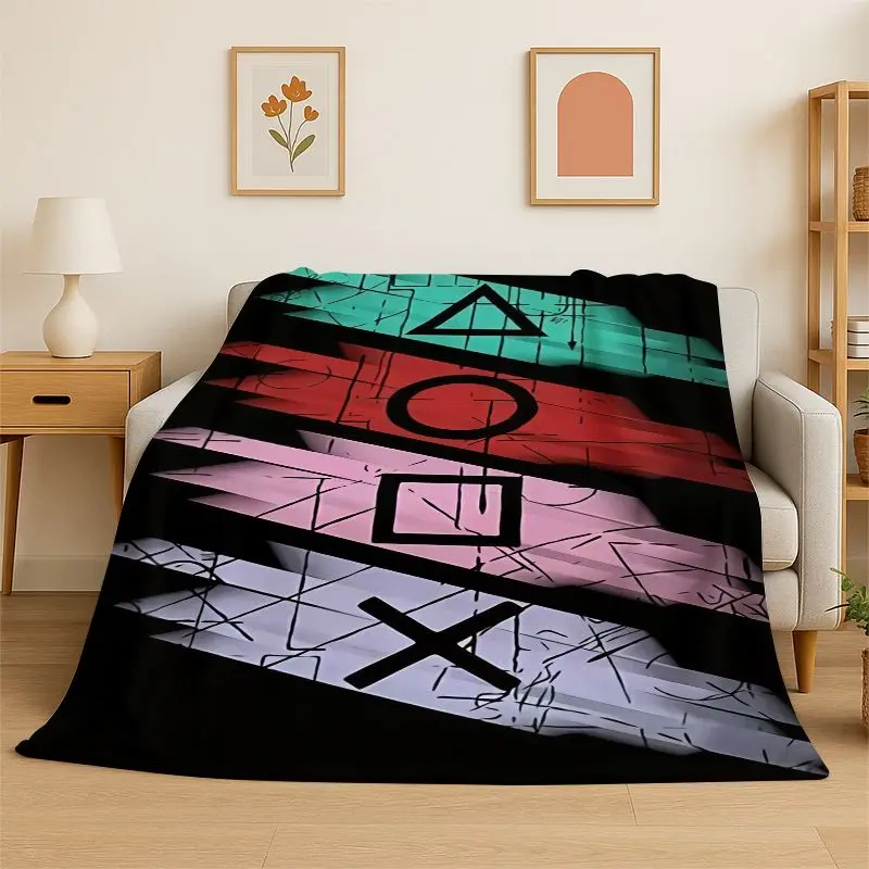 Retro Game Zone logo Controller Soft Flannel Throw Blanket,Cozy Blanket for Bed,Couch,Sofa,Bedroom,Living Room,Travel,Picnic