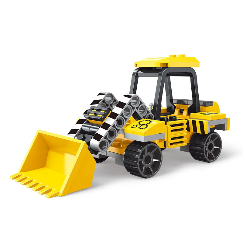 Moc cidade bulldozer modelo blocos de construção caminhão misturador concreto veículo engenharia tijolos brinquedos crianças presente