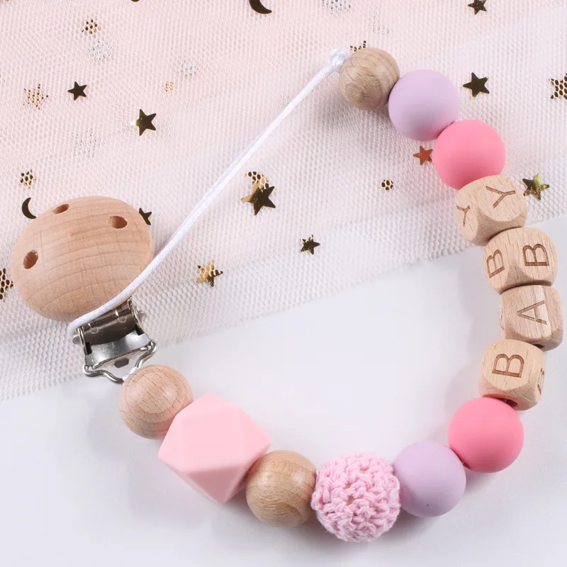 Baby Pacifier Clips Personalized Name Teethers Toys Dummy Nipples Holder Clip Chain Babies Accessories Newborn Gifts Custom 2023