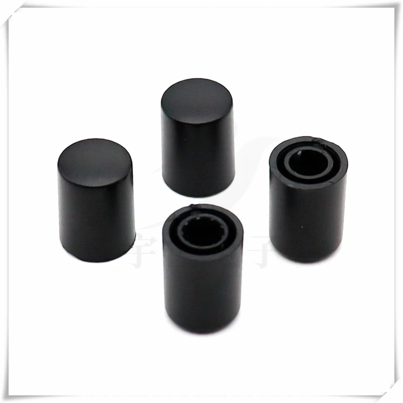 10PCS 12*16.5MM Black Volume Encoded Switch Cap Audio Amplifier Potentiometer Plastic Knob Hole 6MM