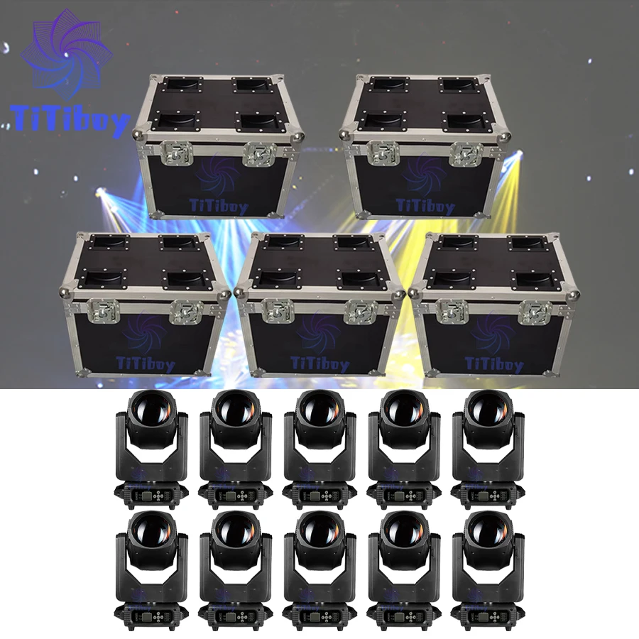 0 Tax 10Pcs New 295W Beam Moving Head Light 5 Flightcase DMX Stage Lighting Projector Suitable For DJ Party Concert Professional