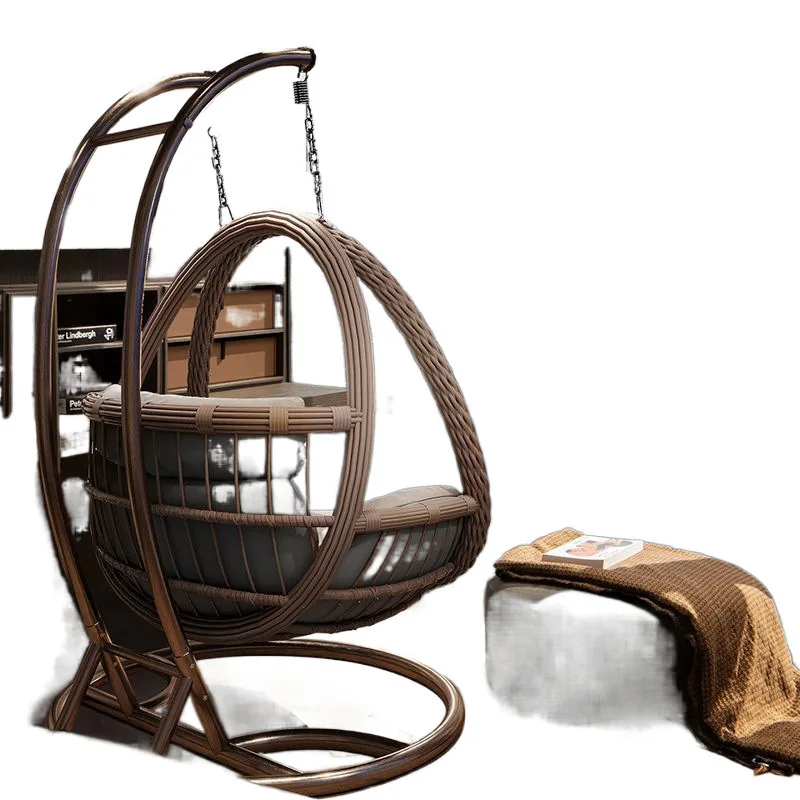 

Outdoor Hanging Basket Cradle Courtyard Double Swing Hanging Chair Household Rattan Chair Balcony Indoor Leisure Bird's