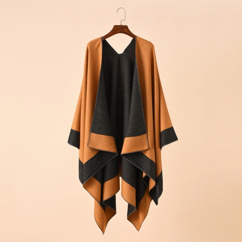 Oversized Sweater Shawls Elegant Layering Poncho Stylish Lattices Cardigan Shawls for Parties and Casual Outfits