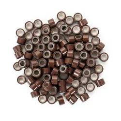 500Pcs MicroLink Beads For Hair Extensions 5mm Silicone Lined Beads Microlink Rings Hair Extensions Tool Microlink Tinsel Beads