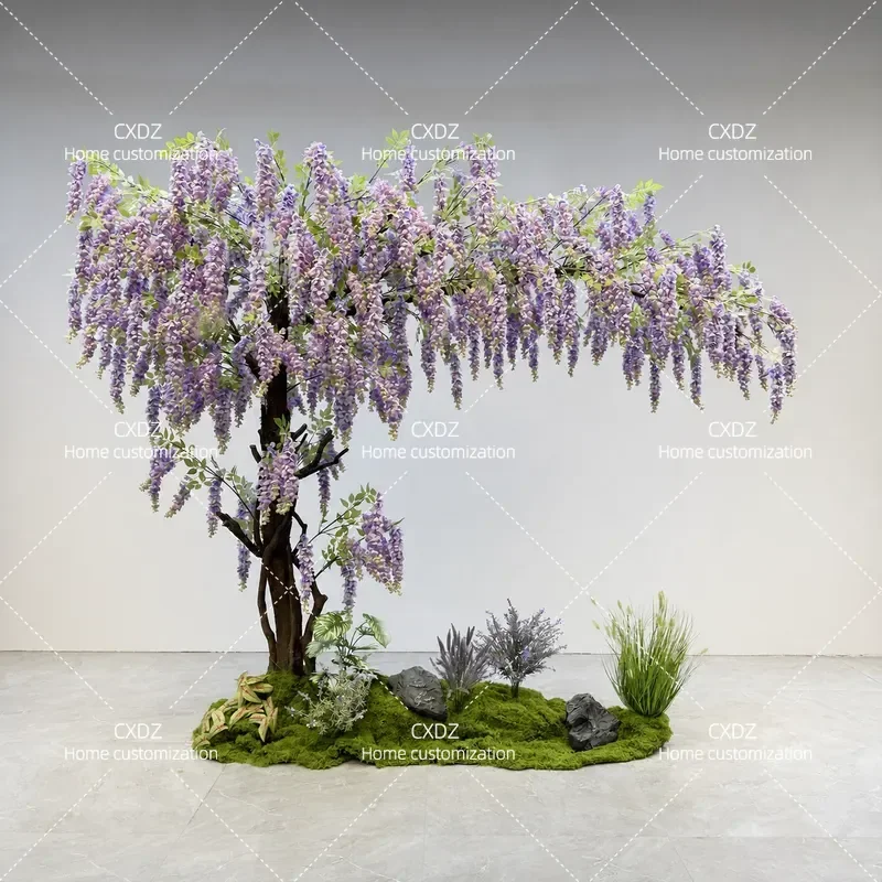 Simulation Wisteria Tree Large Artificial Green Plant Fake Decorative Tree for Hotel Wedding Home Decoration Beautiful