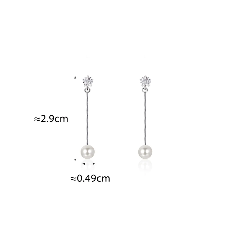 حقيقي 925 فضة ستار الزركون شرابة حبة مستديرة أقراط صغيرة للنساء العصرية غرامة مجوهرات لطيف الملحقات اليومية