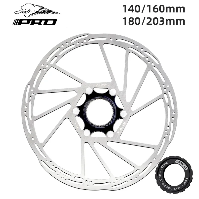 IIIPRO MTB Fahrrad Center-Lock Bremsscheibe 140mm 160mm 180mm 203mm Rennrad Wärmeableitung Kühlscheibe Fahrradteile