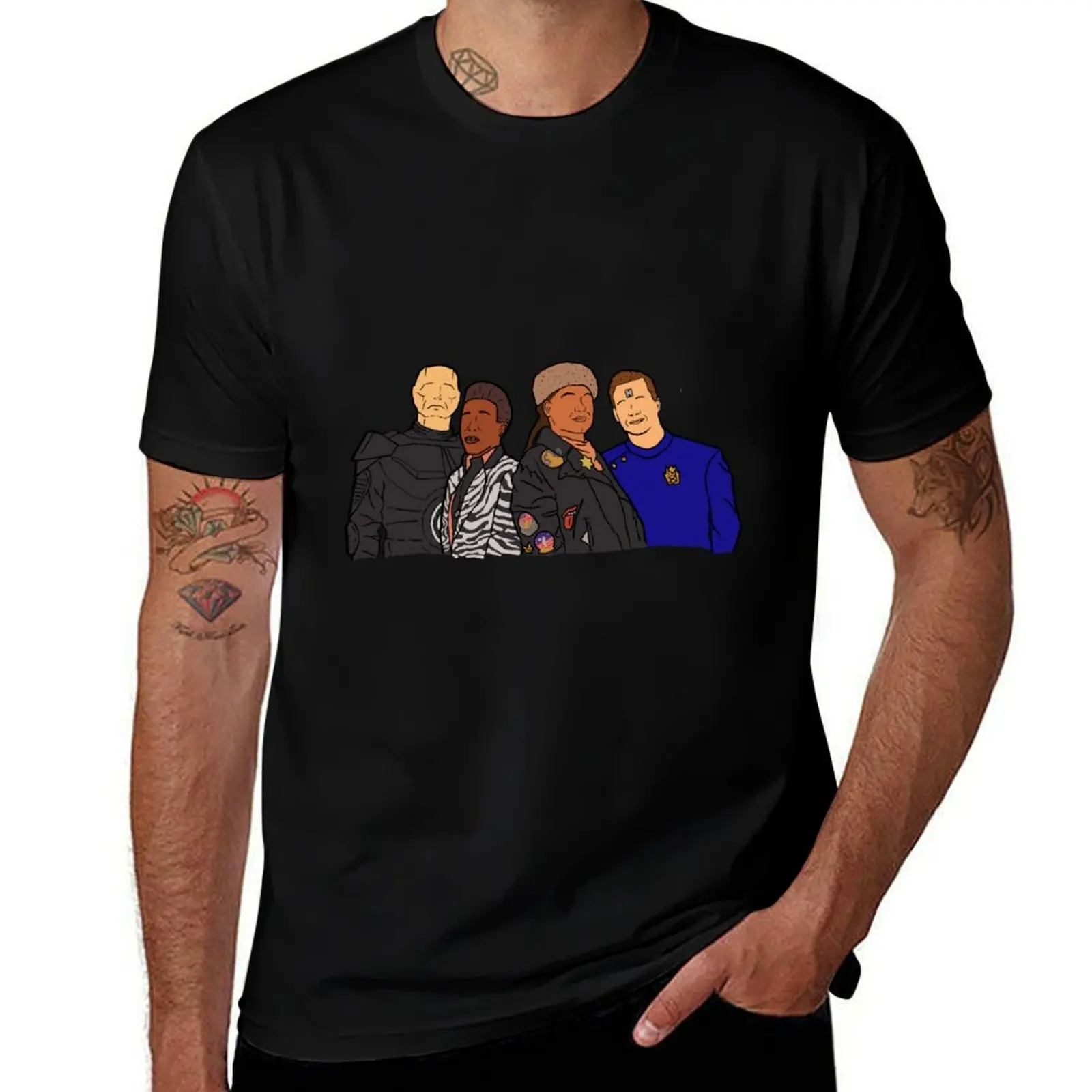 Lister, Rimmer, Cat, Kryten from Red Dwarf T-Shirt Plus Size Loose Fit T-Shirt