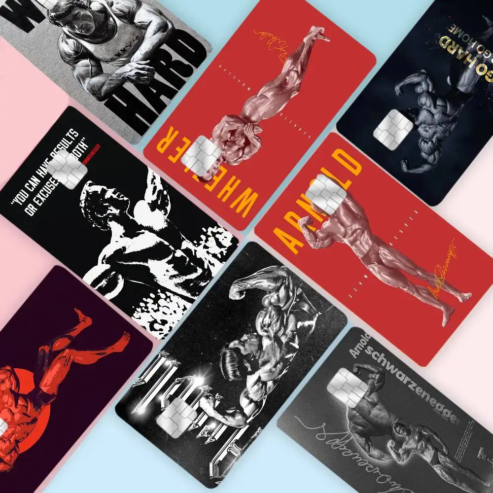 

Bodybuilding King-Arnold Anime Spend Or Save Shell On Off Ultra Thin No Fade Sticker Skin Cover Film For Debit Credit Card