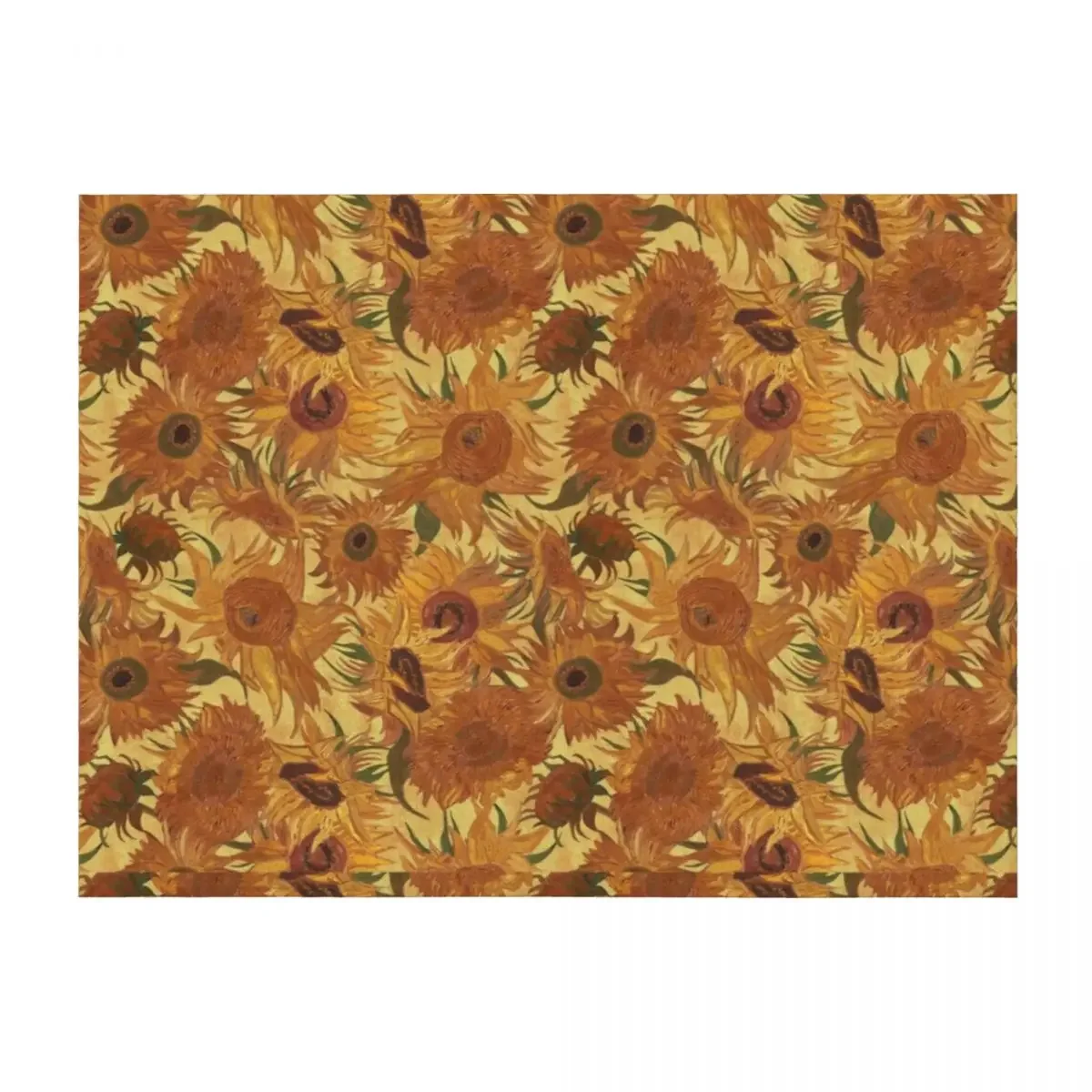 

Van Gogh Sunflowers saffron orange yellow Throw Blanket Flannel Vintage Blankets Sofas Of Decoration heavy to sleep Blankets