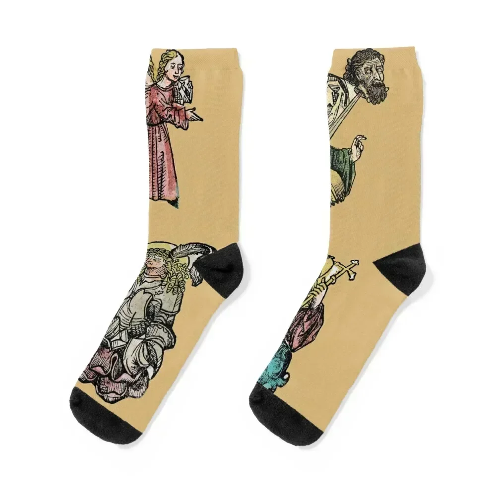 

Medieval saints and other characters Socks Stockings compression Heating sock Soccer Man Socks Women's