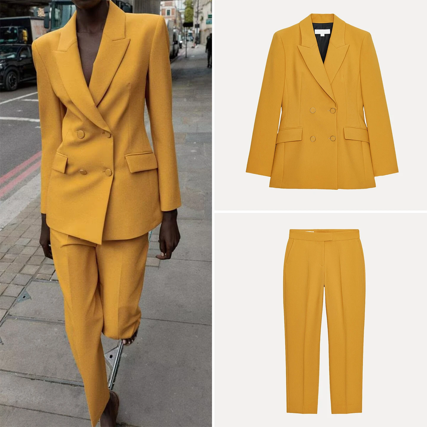 

Женский костюм на заказ, комплект из джата и узких брюк, длинные брюки с высокой талией, длинные брюки, повседневный комплект Four Seasons для взрослых Faion