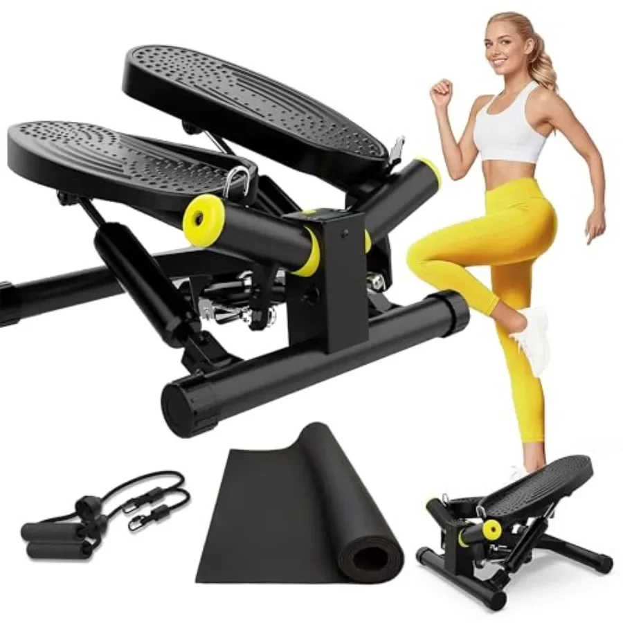 

Mini Twist Stepper for home gym use, steel frame with black finish, smooth quiet operation and adjustable step height for full-