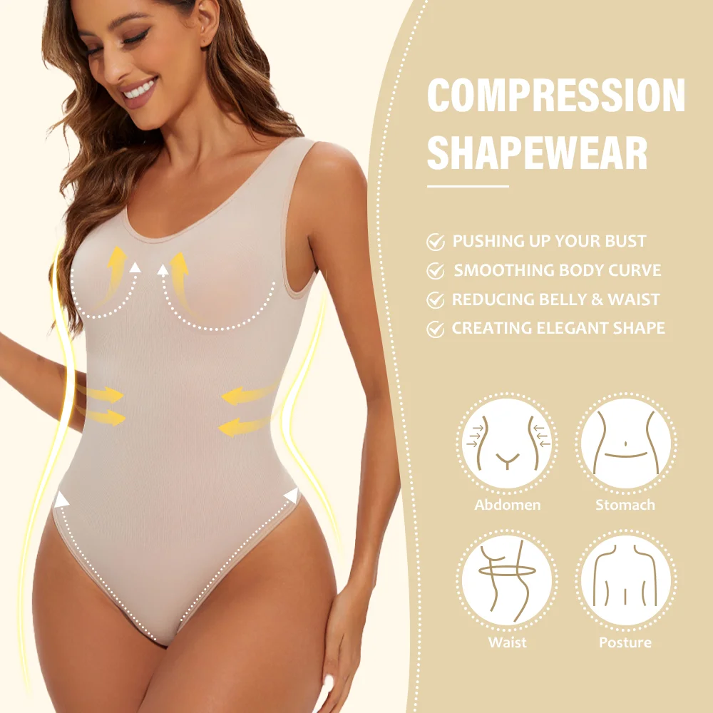 Shapewear Bodysuit Thong Fajas Colombianas Body Shaper Women Seamless Tummy Control Slimming Sheath Flat Belly for Underwear