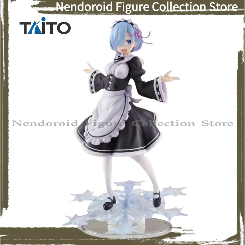 

In Stock TAITO Re:Life in A Different World From Zero Rem Winter Maid Desktop Cute Anime Action Figure Toy Gift Model Collection