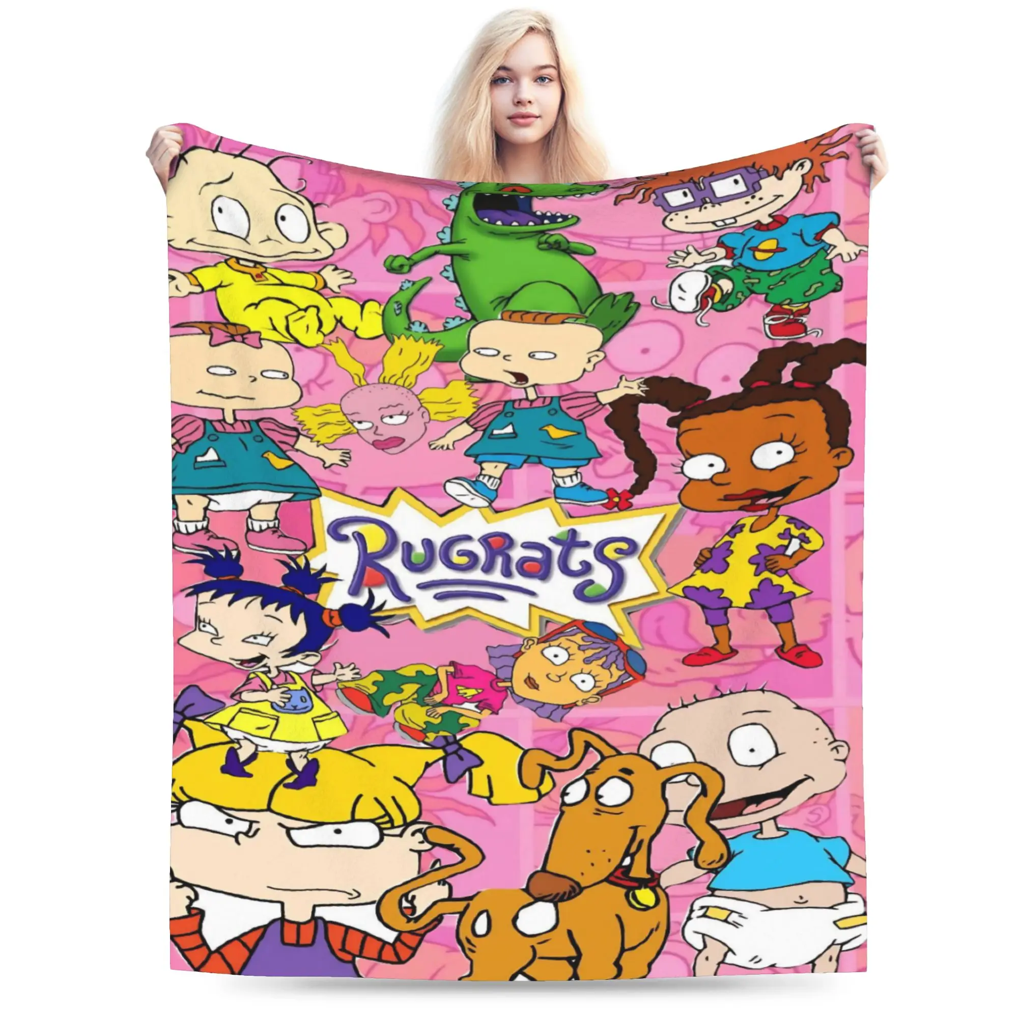 Cartoon R-Rugrats Blanket Super Soft Cozy  Throw Blankets for Sofa 50x60 Inch Multiple Sizes Quilt