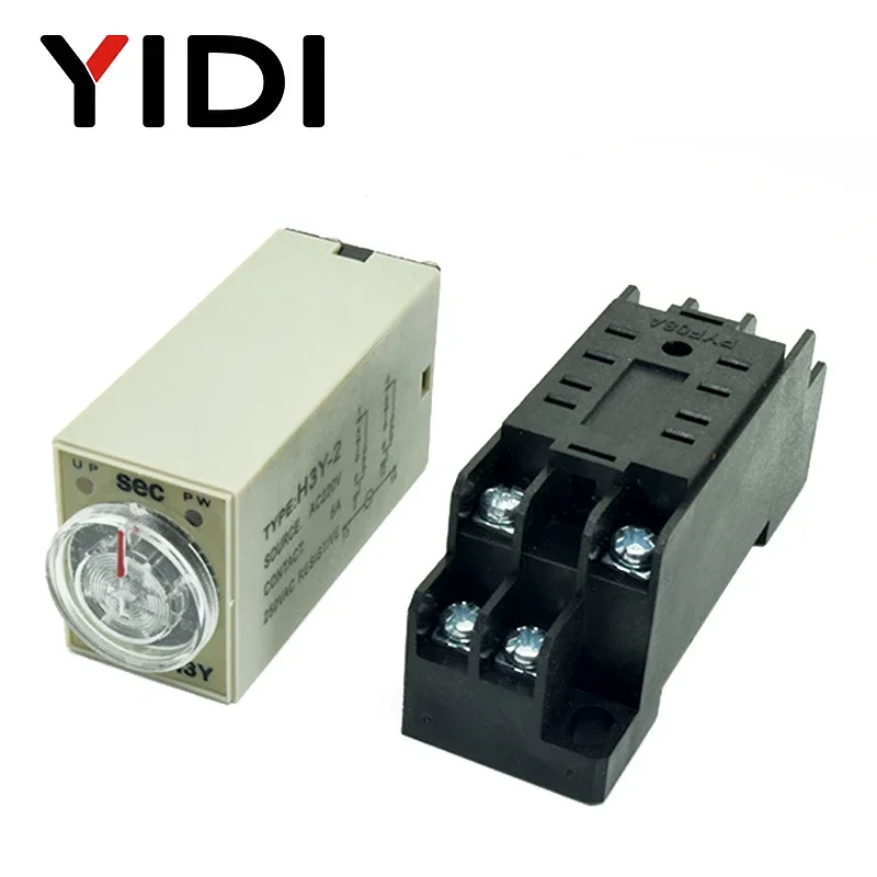 H3Y-2 Time Relay DC12V AC 220V 0-30 Sec 0-30 Minute 0-60s 0-60min Delay Timer 220VAC Timer Relay with Base Socket