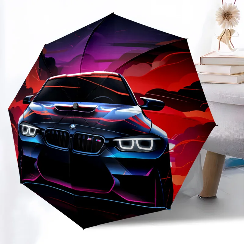 

Автомобильный зонт, модный автоматически открывающийся дизайн, 8, железные ребрышки, пластиковая ручка, складной солнцезащитный козырек, идеальные праздничные подарки