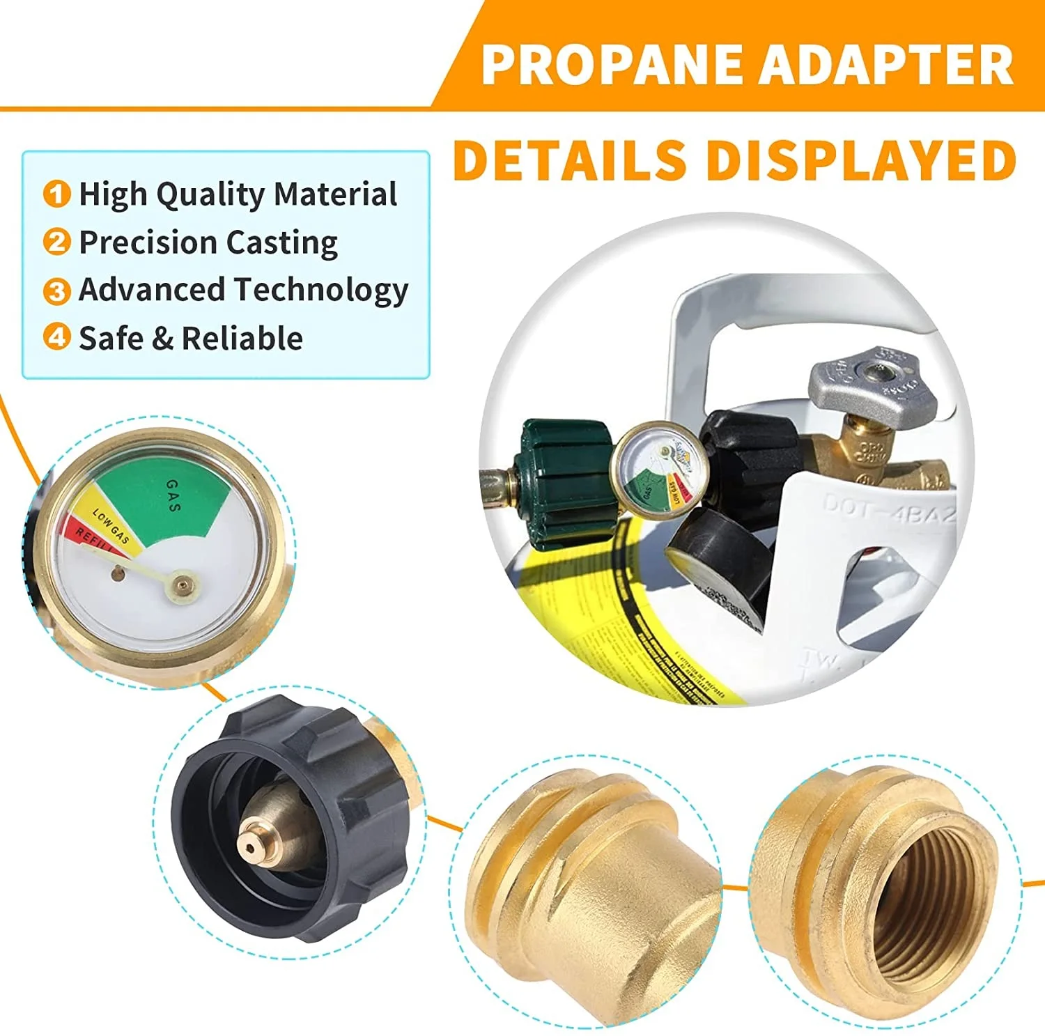 Латунный измерительный прибор для бензобака, пропана, индикатор уровня газа, детектор утечки, барбекю, газовый гриль