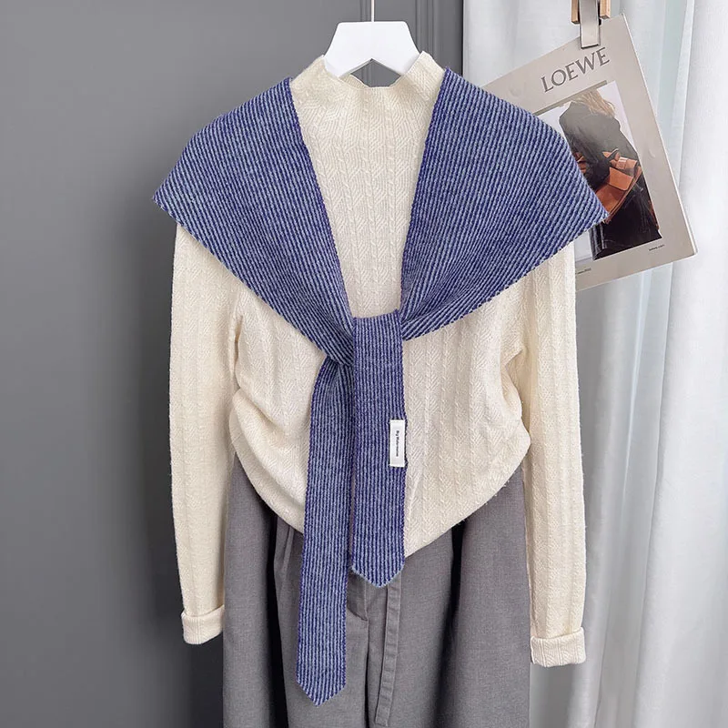 

Tie-dye woolen scarf shawl women, college style, sweet and fashionable, warm and soft winter