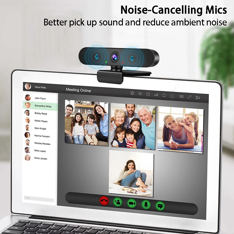 

Full HD 1080P Webcam Computer Camera with Microphone Fixed Focus 2MP Camera Streaming USB Plug and Play Cam Video for Laptop PC