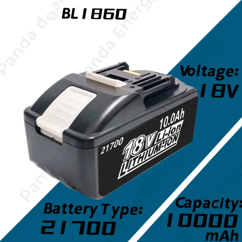 

Aokaidikui BL1860 Replacement maki 18V 21700 rechargeable Battery 10.0Ah For Maki BL1850 18-Volt Cordless Power Tools Batteries