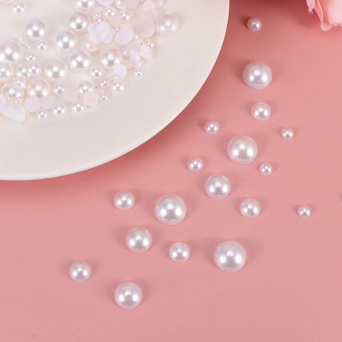 1 Pack 50G Semicircle Flat Back Pearl Beads Diy Jewelry Components For Crafts Decorations Earrings Home Phone Case Invitations