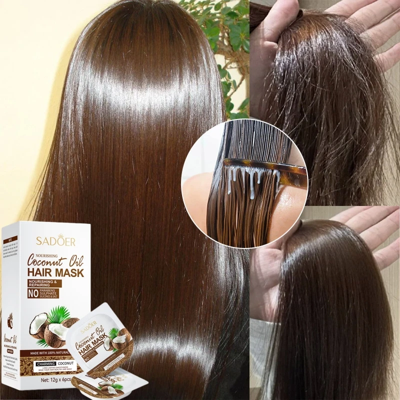 Keratin Smooth Hair Care Mask 5-Second Natural Repair Damaged Frizzy Hair Deep Moisturize Treatment Soft Smooth Shiny Hair Mask
