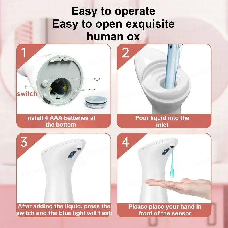 

200ML Automatic Sensor Soap Dispenser for Kitchen Home Smart Distance Sensing Hand Body Wash Shampoo Machine