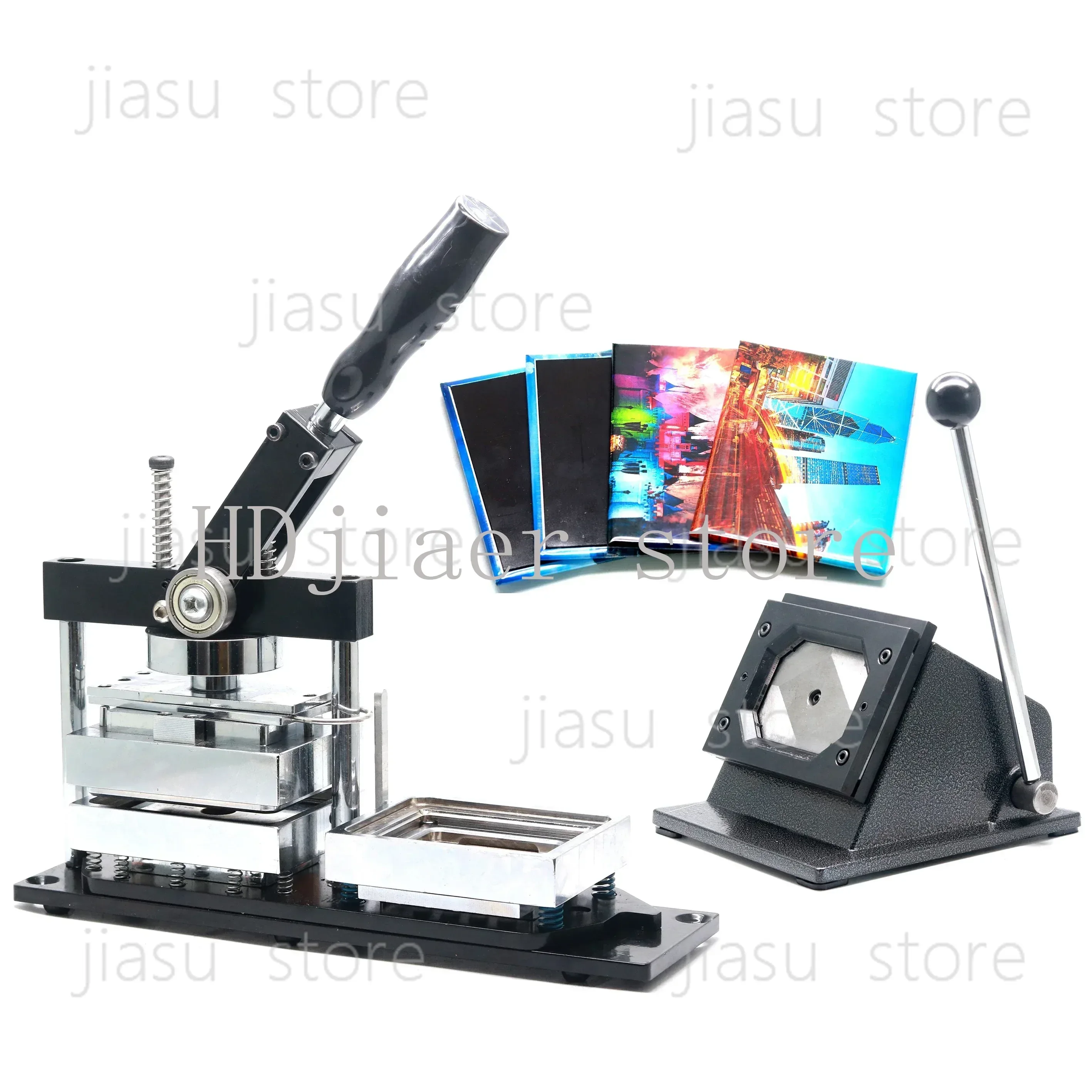 

80*53MM Angular Corner Machine Rectangle Shape Fridge Magnet Button Maker With Paper Cutter And 200pcs Fridge Magnet Component