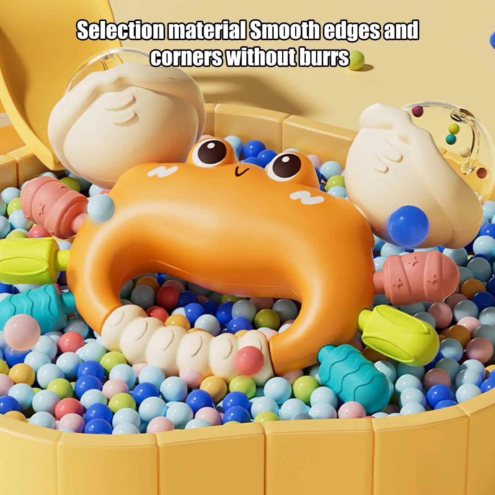 Hand Rattle Baby Sensory Teething Toy Stress relief soother Sand Hammer Crab Hand Grip Toy Montessori Early Educational Toys