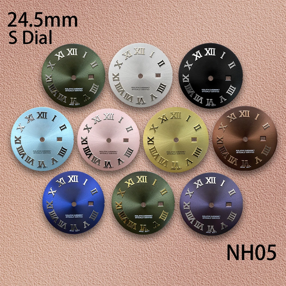 

24.5 mm S Logo Roman Numeral Dial Suitable For NH05 Movement High-Quality Watch Modification Accessories