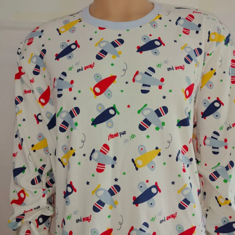 Adult Pure Cotton Knitted Cotton Top ABDL Cartoon Trendy Soft Skin-Friendly Pajamas Moisture-Wicking Breathable Warm Clothes