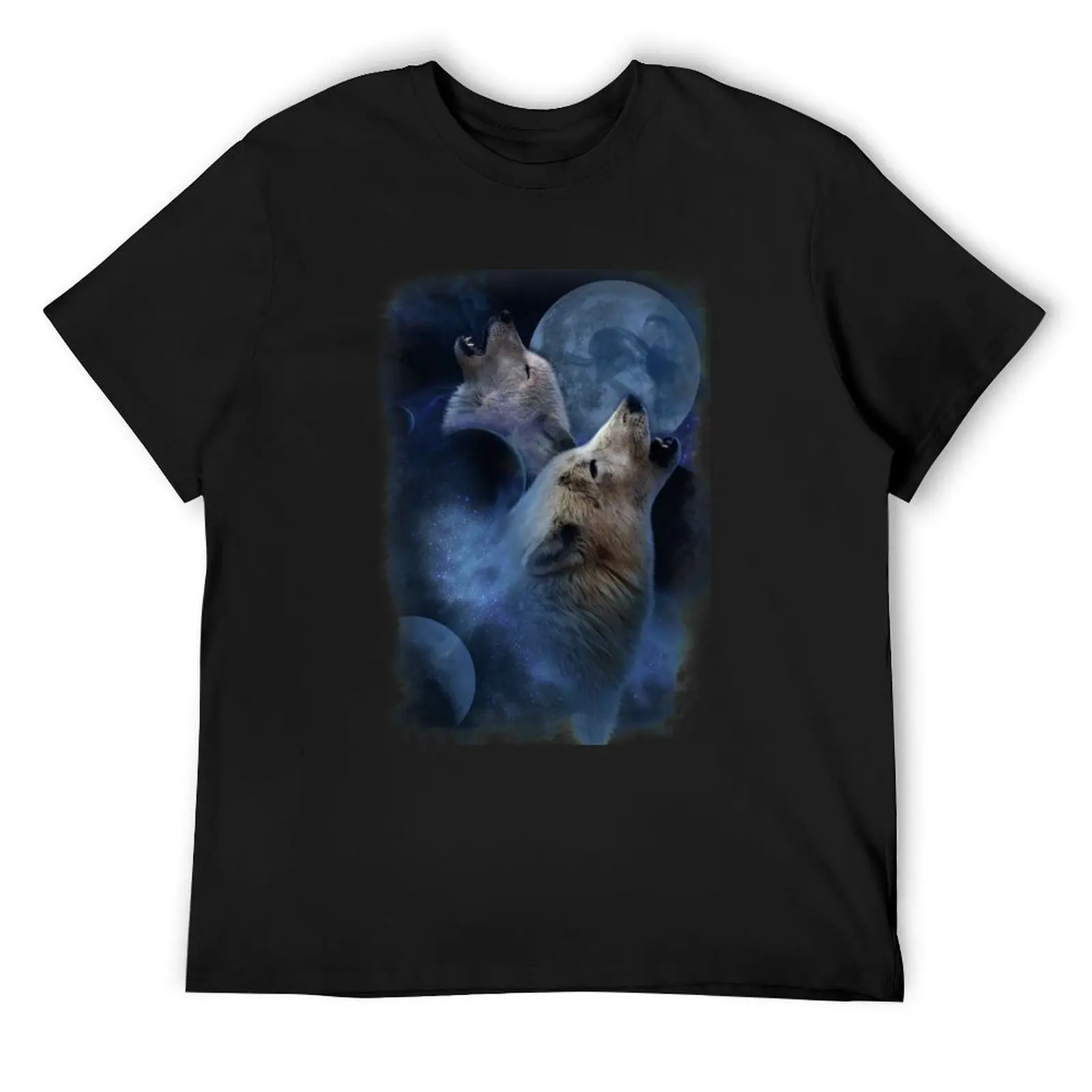 Wolf Wolves Moon Mountain T-Shirt for a boy Short sleeve tee T-shirt men