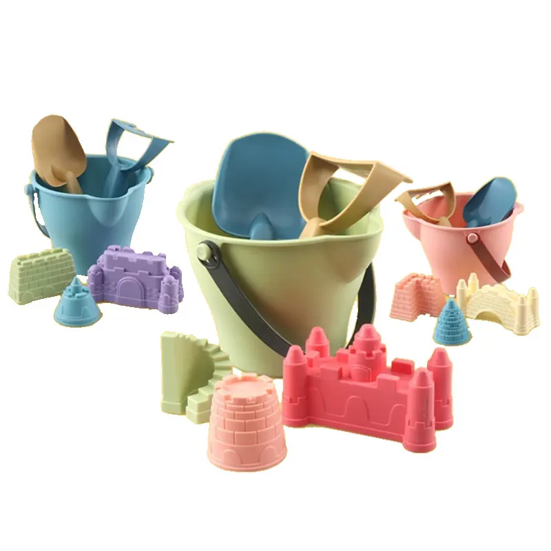 

6Pcs/Set Kids Beach Toys Outdoor Digging Sandbox Plastic Bucket Shovel Castles Mold Children Toy Seaside Sand Game for Toddlers