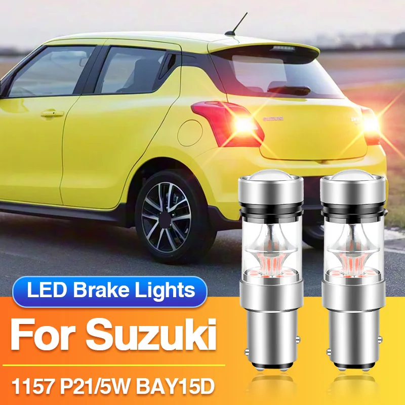 

2×1157 P21/5W LED Brake Lights BAY15D Red Tail Blubs for Suzuki Ignis 1 2 2000-2008/Swift MK2 MK3 MK4 MK5 1989-2020/SX4 2013-up