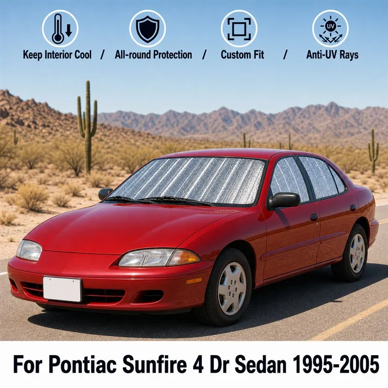 

For Pontiac Sunfire 4 Dr Sedan 1995-2005 Full Set Car Window Sunshades UV Block Privacy Heat Insulated Foldable Car Curtain
