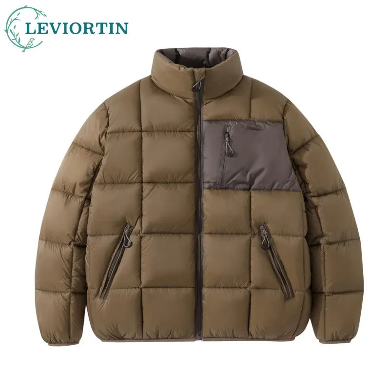 

Winter men's Japanese workwear, thick and fluffy mountain style outdoor lightweight and warm stand up collar bread jacket