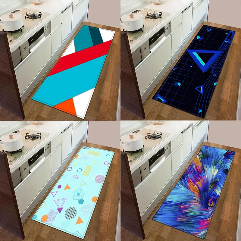 Colorful Geometric Print Home Kitchen Floor Mats Door Front Decoration Floor Mats