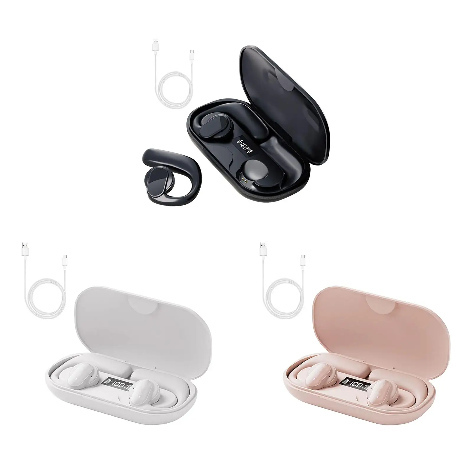 Earhooks Earphones with Microphone Bluetooth Headphones Wireless Earbuds for