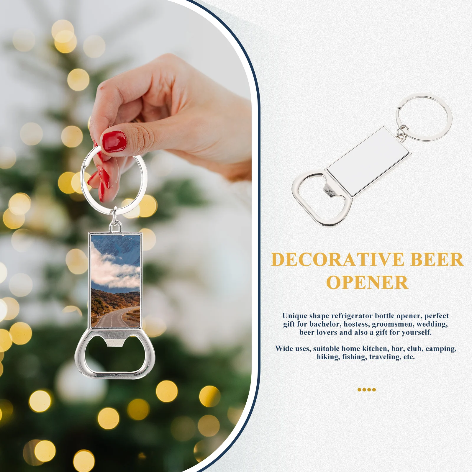 

10pcs Keychain Bottle Opener Decorative Keychains Portable Zinc Alloy Wear Resistant Corrosion Practical Gift Beer Lovers Travel