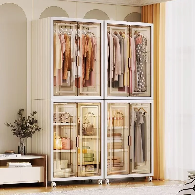 Assembly Simple folding storage cabinet large capacity closet household bedroom clothes home Living room Multi-layer wardrobe