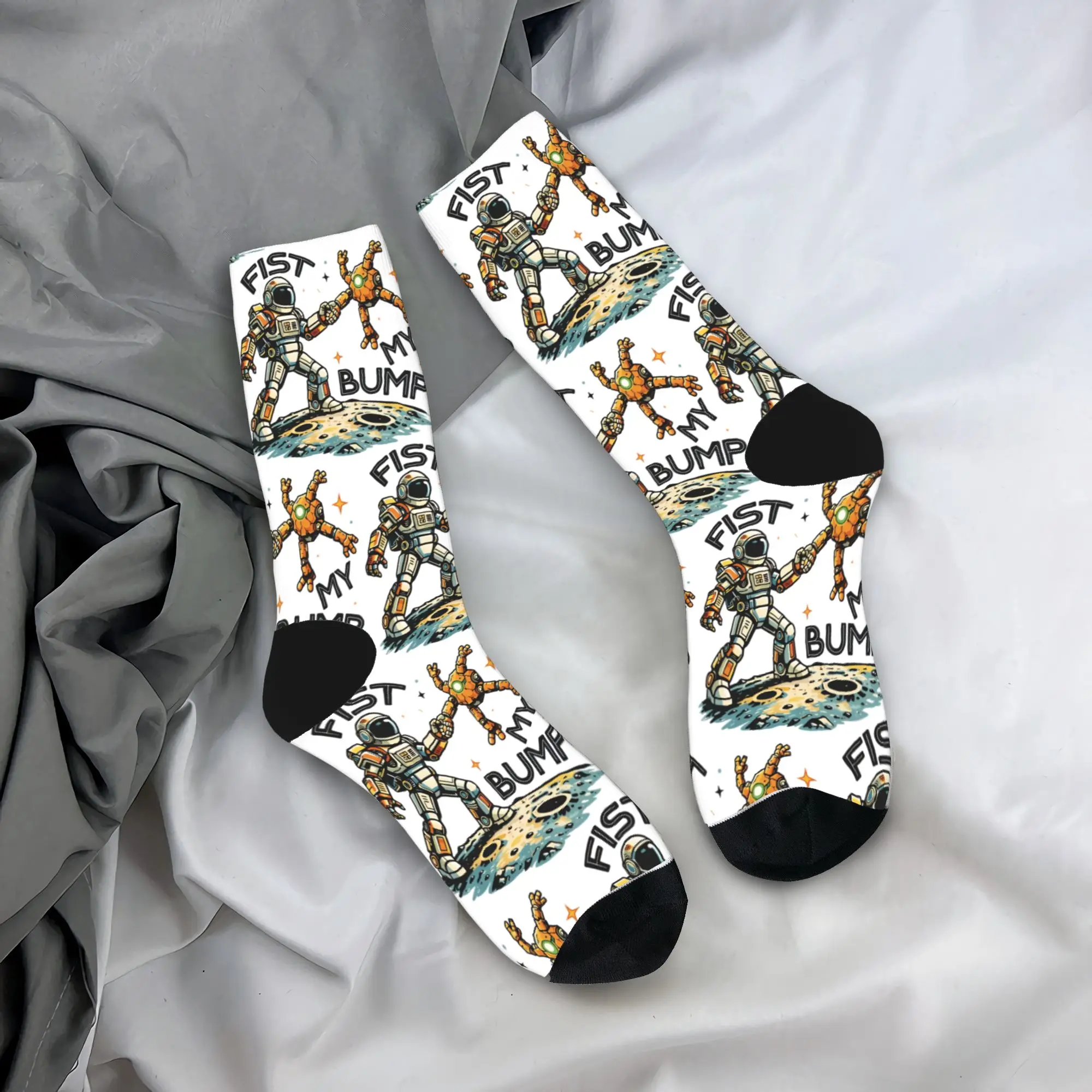 Fist My Bump Project Hail Mary Stockings  Design Funny Socks Winter Non-Slip Socks Couple Skateboard Comfortable Socks
