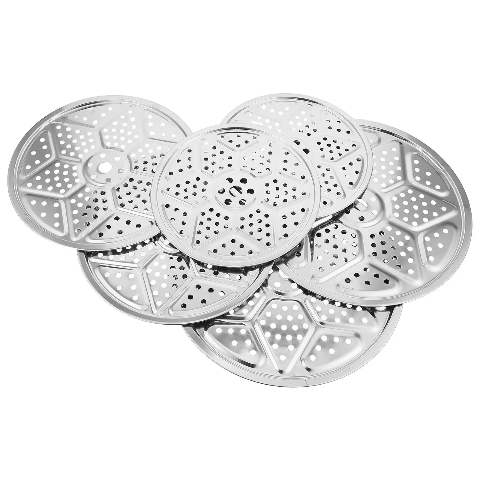 6Pcs Stainless Steel Round Planter Insert with Drainage Hole Plant Riser for Large Tall Pots Soil Reduction Indoor Outdoor